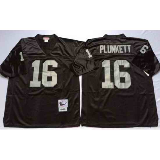 Mitchell And Ness Raiders #16 16 Jim Plunkett balck Throwback Stitched NFL Jersey
